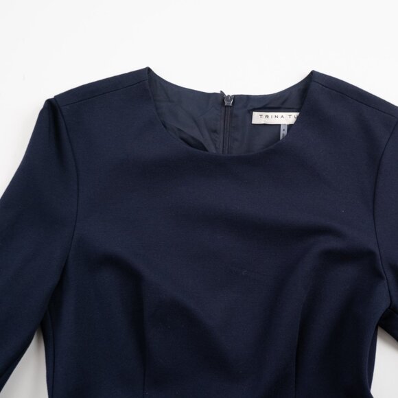 TRINA TURK Flush 3/4 Sleeve Ponte Dress with Gold Button size 4 - Picture 7 of 11